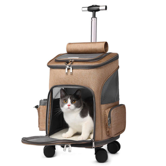 Portable Folding Trolley Pet Backpack Discover the Space Capsule Pet Carrier, perfect for travel with cats and small dogs. Stylish design, airline-friendly, and fits pets up to 12 lbs. $120.89 Kind Nest