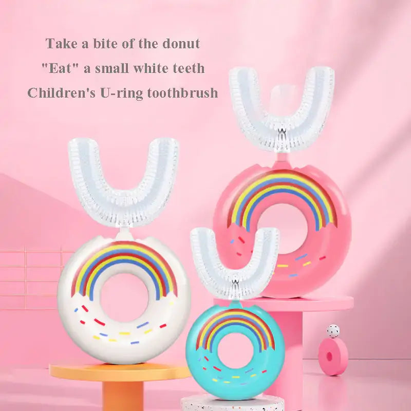 Silicone Baby U-Shaped Toothbrush Introducing our Silicone Baby U-Shaped Toothbrush – a fun and effective way to make dental care enjoyable for your little one! Designed with both safety and smiles in mind, this toothbrush is crafted from soft and gentle