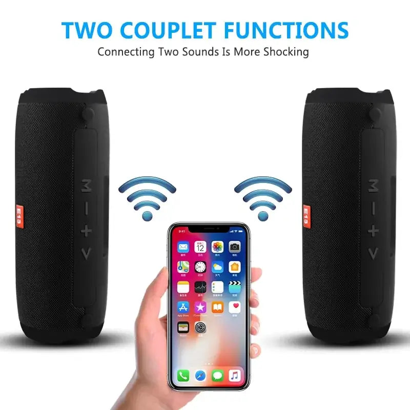 Mini Portable Wireless Bluetooth Speaker Experience Powerful Stereo Sound Anywhere You GoImmerse yourself in crisp, clear stereo sound with deep bass that brings your music to life. Whether you're at home or on the move, enjoy high-quality audio that fill