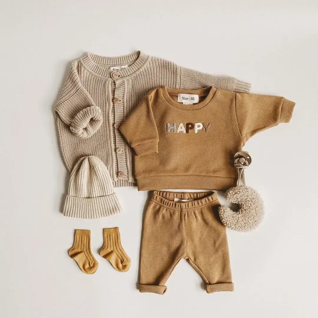 Baby Clothes Set – Stylish & Comfy Outfit for Babies Adorable baby set with soft fabric, casual top, and loose trousers for all-day comfort and style. $35.73 Kind Nest