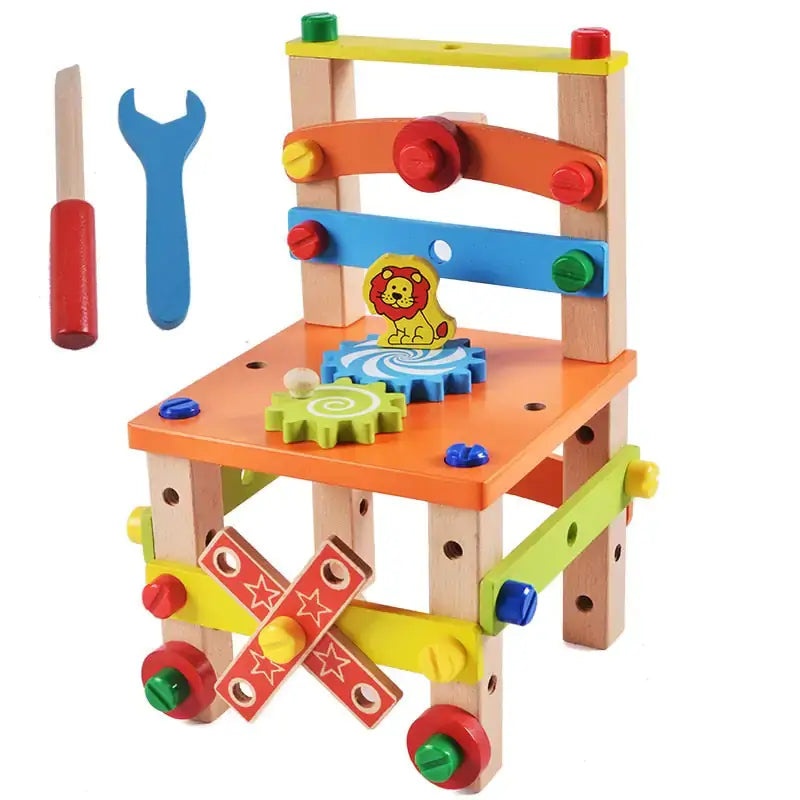 Chaise Montessori Discover the World of DIY with the "BricoKid" Montessori Chair - Awakening, Creativity, and Learning for Young Builders!Imagination and dexterity lie at the heart of play with our "BricoKid" Montessori Chair. This educational game, desig