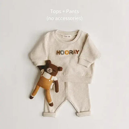 Baby Clothes Set – Stylish & Comfy Outfit for Babies Adorable baby set with soft fabric, casual top, and loose trousers for all-day comfort and style. $35.73 Kind Nest