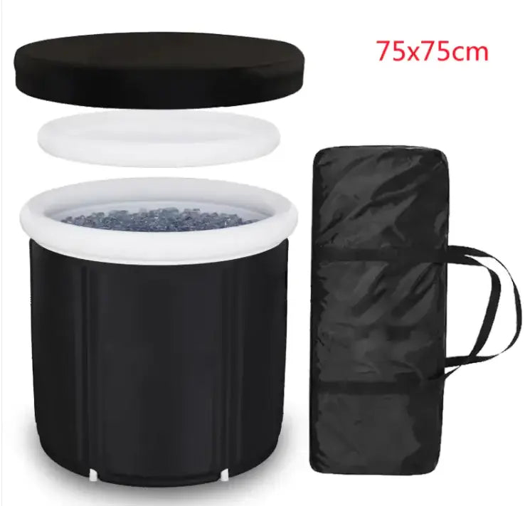 Flexi Soak Tub The FlexiSoak Tub is an innovative inflatable and foldable bathtub that combines convenience with relaxation. Perfect for small spaces or on-the-go use, this portable bath bucket can be easily inflated and folded, making it ideal for indoor