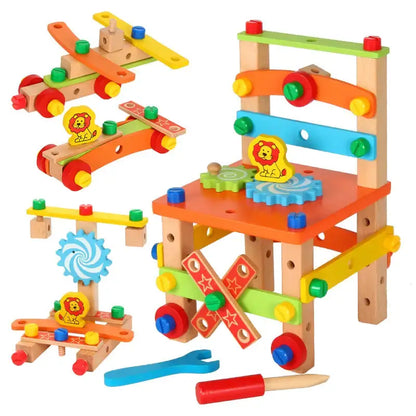 Chaise Montessori Discover the World of DIY with the "BricoKid" Montessori Chair - Awakening, Creativity, and Learning for Young Builders!Imagination and dexterity lie at the heart of play with our "BricoKid" Montessori Chair. This educational game, desig