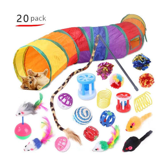 20-Pack Assorted Cat Toys description 🎉 Treat Your Cat Like Royalty! 🎉 Spoil your feline friend with this 20-pack of assorted cat toys designed to keep them endlessly entertained! $29.68 Kind Nest