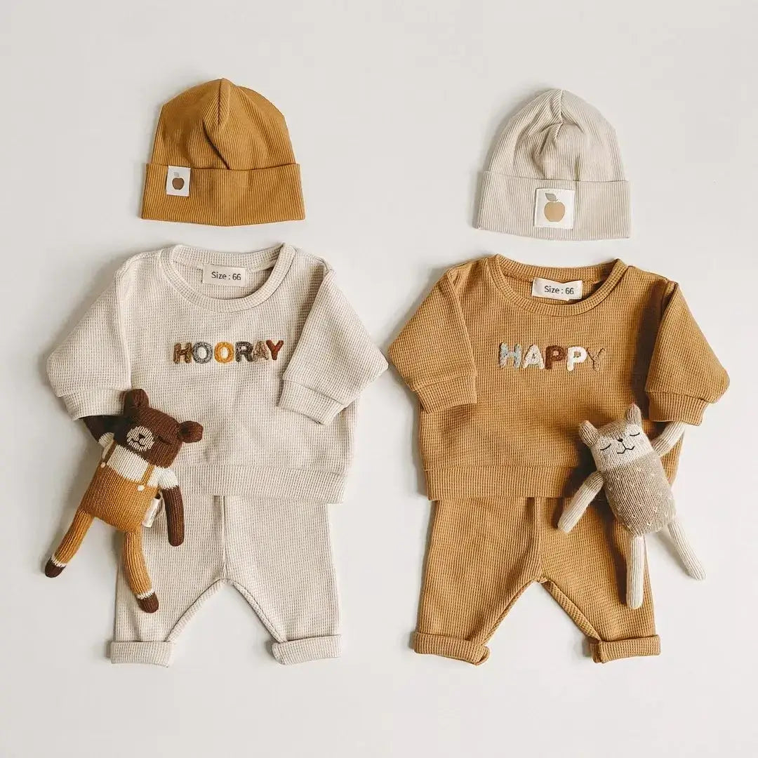 Baby Clothes Set – Stylish & Comfy Outfit for Babies Adorable baby set with soft fabric, casual top, and loose trousers for all-day comfort and style. $35.73 Kind Nest