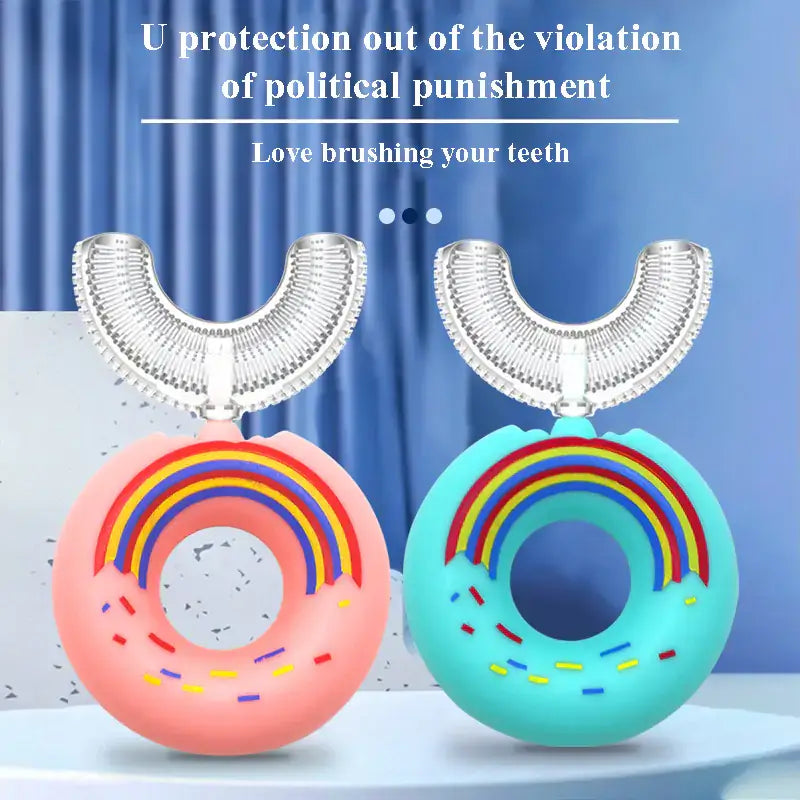 Silicone Baby U-Shaped Toothbrush Introducing our Silicone Baby U-Shaped Toothbrush – a fun and effective way to make dental care enjoyable for your little one! Designed with both safety and smiles in mind, this toothbrush is crafted from soft and gentle