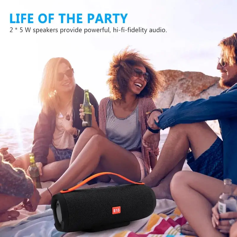 Mini Portable Wireless Bluetooth Speaker Experience Powerful Stereo Sound Anywhere You GoImmerse yourself in crisp, clear stereo sound with deep bass that brings your music to life. Whether you're at home or on the move, enjoy high-quality audio that fill