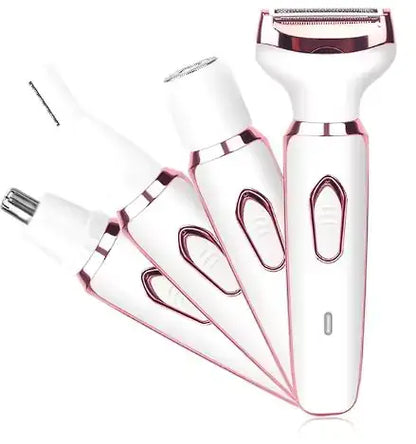 4-in-1 Electric Women’s Epilator USB Material: ABS PlasticSize: 13.8 x 2.5 cm (Product), 23 x 13 x 3.5 cm (Package)Power: USB, 5V 1A, 3WCleaning: Whole body washablePackage Includes:1 Epilator (1 host, 1 shaver, 1 eyebrow trimmer, 1 nose hair trimmer, 1 U